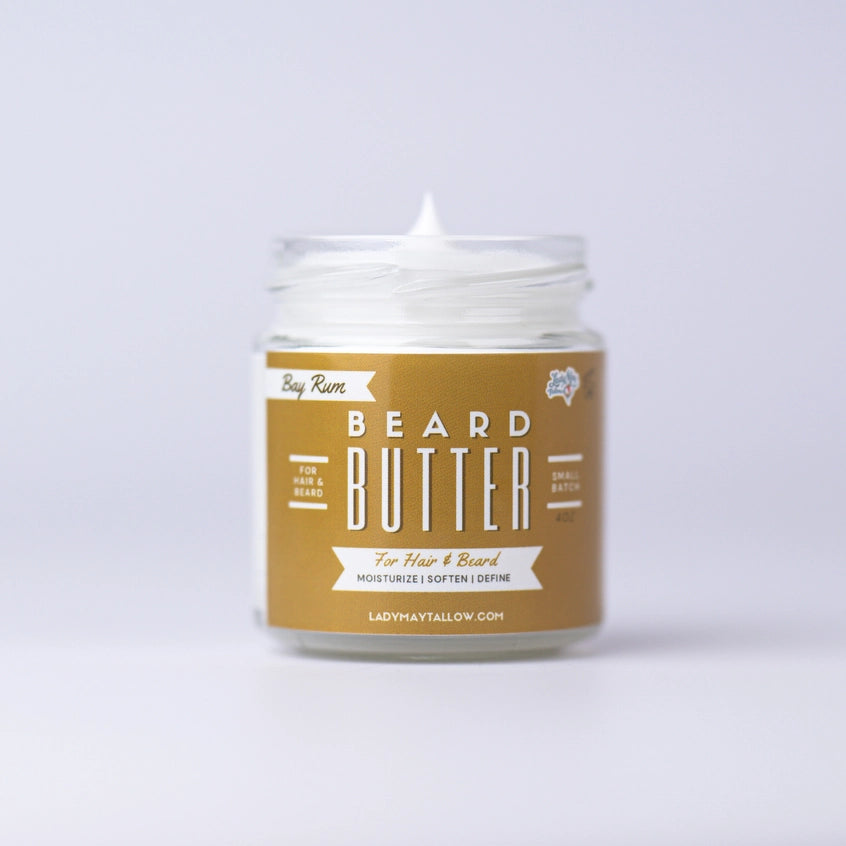 All-Natural Tallow Beard, Hair and Scalp Butter 4oz- Bay Rum